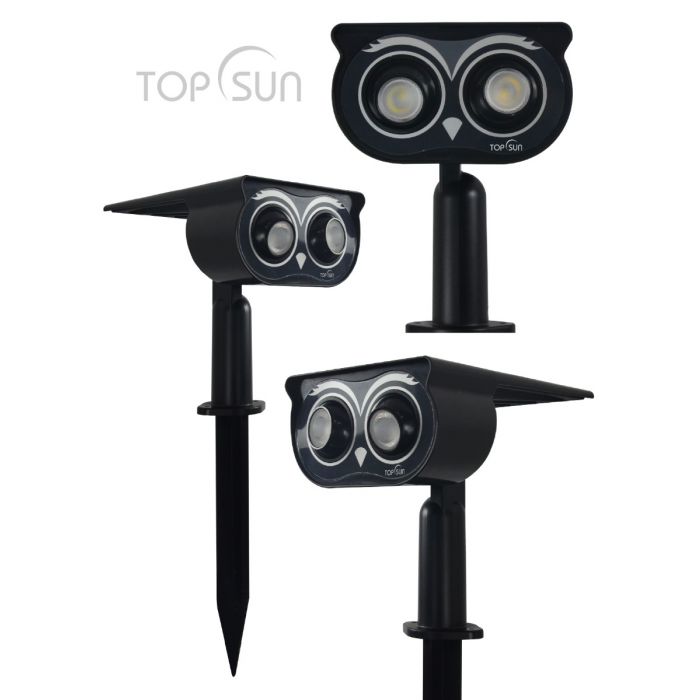 โคมไฟนกฮูกโซล่าเซลล์ ส่องต้นไม้แบบปักดิน RGB