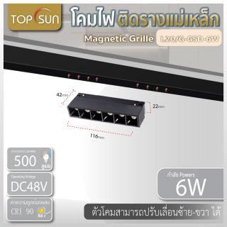 โคมไฟติดรางแม่เหล็ก Magnetic grille light 6วัตต์ รุ่น L20/G-GSD-6W